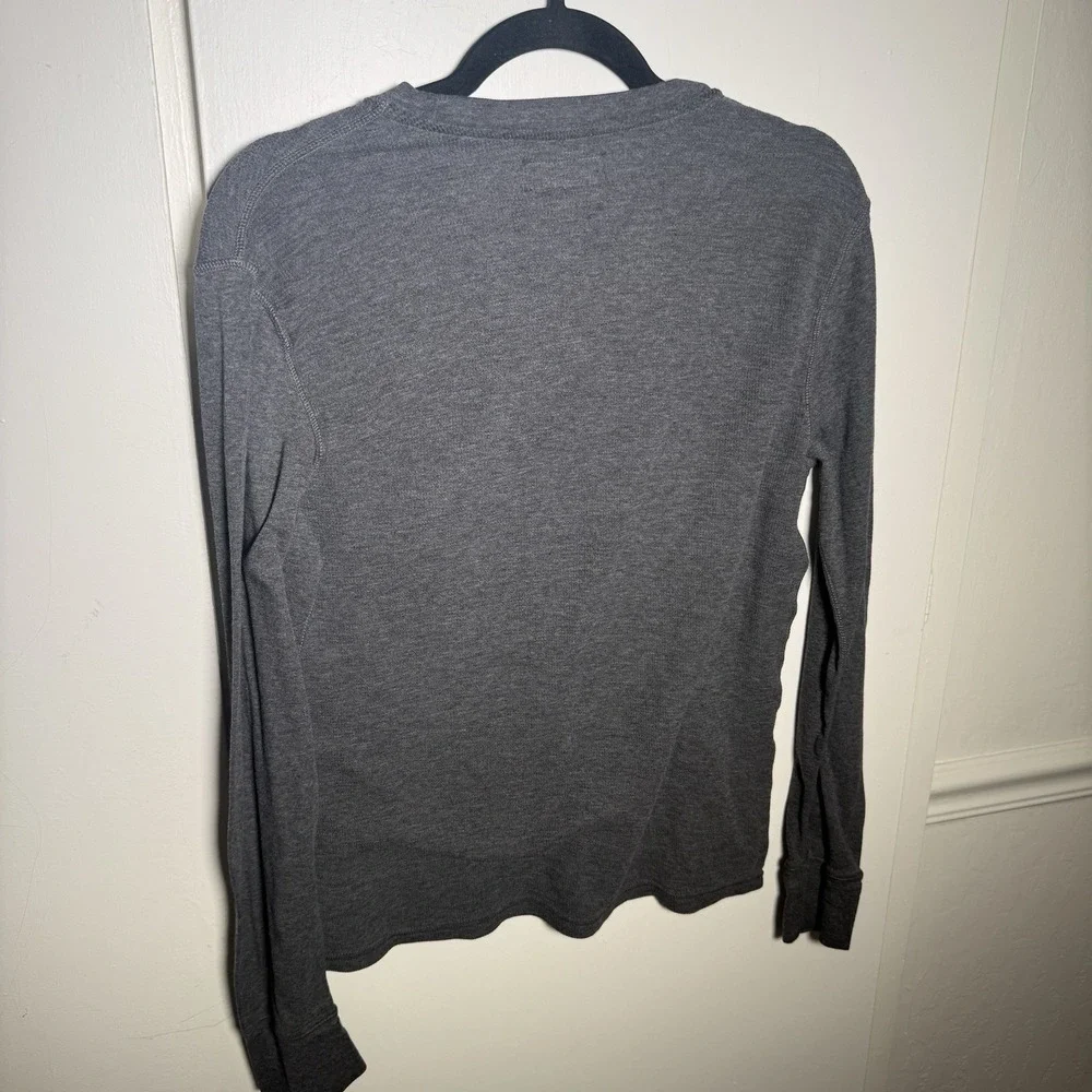 Polo Ralph Lauren Sleepwear Men Med Gray Waffle Knit Thermal Long Sleeve Shirt